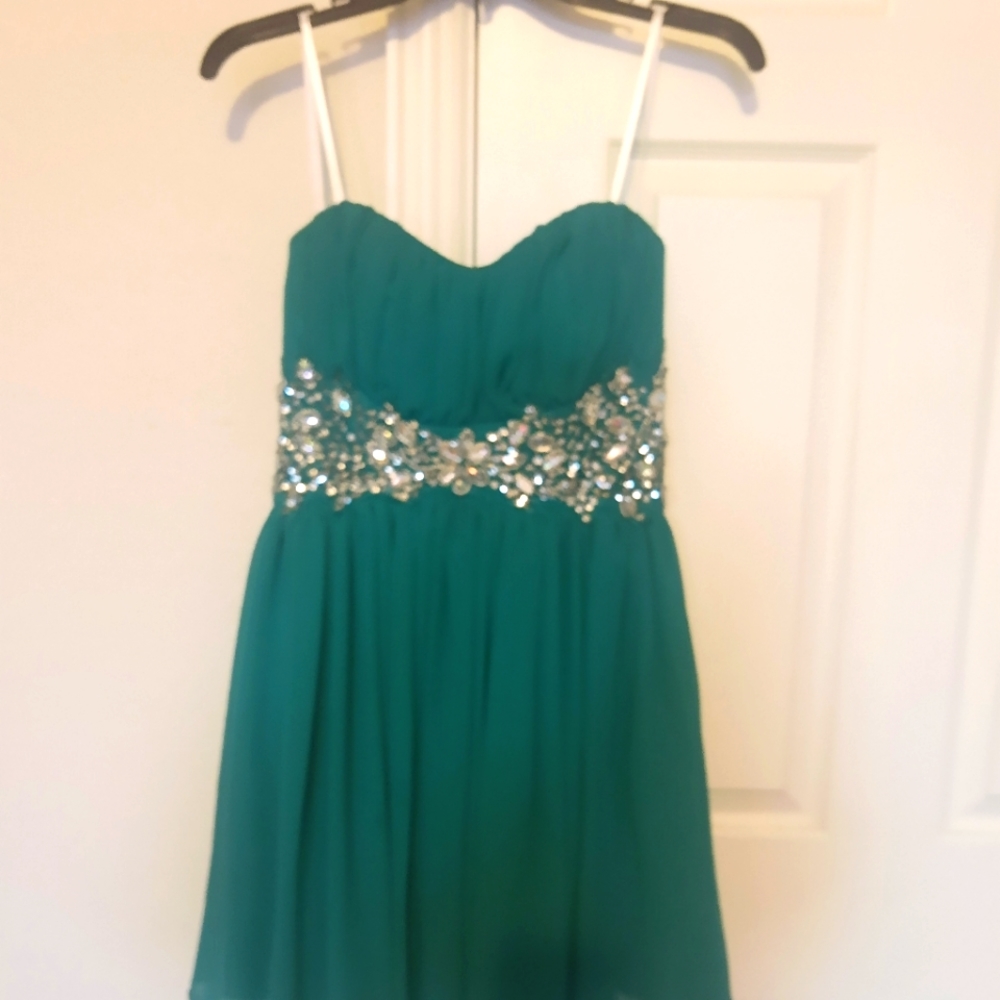 Emerald green party dress size 11